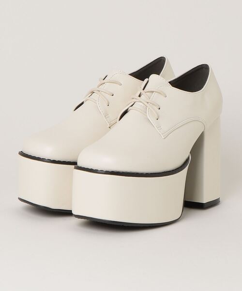 LOVEHUNTER（ラブハンター）の「LOVEHUNTER / スクエアトゥ厚底レースアップシューズ（ドレスシューズ・レディース・ブラック系その他/ブラック/アイボリー・M/LL/L/S/SS/3L）」の8枚目の写真