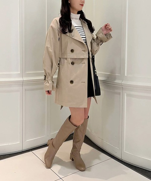 one after another NICE CLAUP(ワンアフターアナザーナイスクラップ)の「2wayボウタイベルスリーブニット(ニット/セーター・レディース・ライトグレー/ブラック/アイボリー/ブラック系その他・FREE)」の10枚目の写真