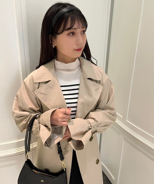 one after another NICE CLAUP(ワンアフターアナザーナイスクラップ)の「2wayボウタイベルスリーブニット(ニット/セーター・レディース・ライトグレー/ブラック/アイボリー/ブラック系その他・FREE)」の8枚目の写真