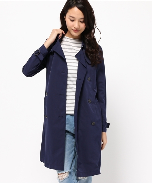 NATURAL BEAUTY BASIC(ナチュラルビューティーベーシック)の「ソフトトレンチロングコート(トレンチコート・レディース・ベージュ/ベージュ系その他/ネイビー・LARGE/SMALL/MEDIUM)」の3枚目の写真