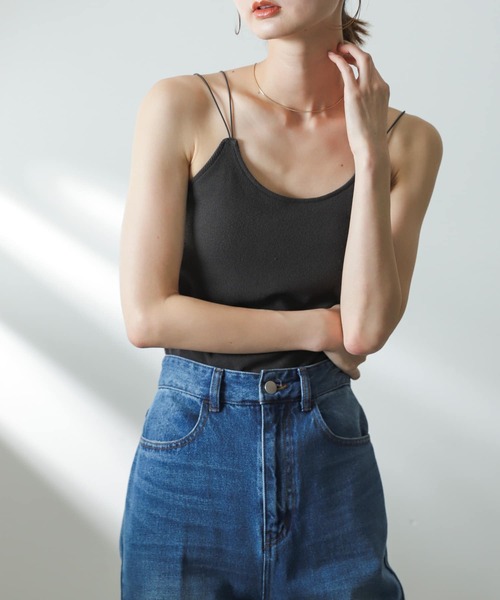 SENSE OF PLACE by URBAN RESEARCH(センスオブプレイスバイアーバンリサーチ)の「ダブルストラップカップツキキャミソール(キャミソール・レディース・オレンジ/ベージュ/ブラック/ライトベージュ/チャコールグレー/オフホワイト・ONE)」の7枚目の写真