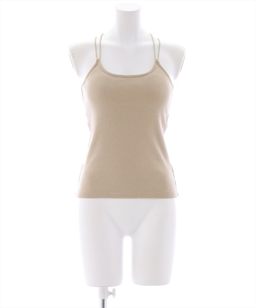 clear（クリア）の「カップ付リブキャミソール [着回し力抜群 大人 カジュアル ダブルストラップ]≪2024AW≫（キャミソール・レディース・ブラウン/カーキ/オフホワイト/ベージュ/サックスブルー/オレンジ/ブラック/グリーン/ピンク/ピンク系その他2/ブルー・F）」の5枚目の写真