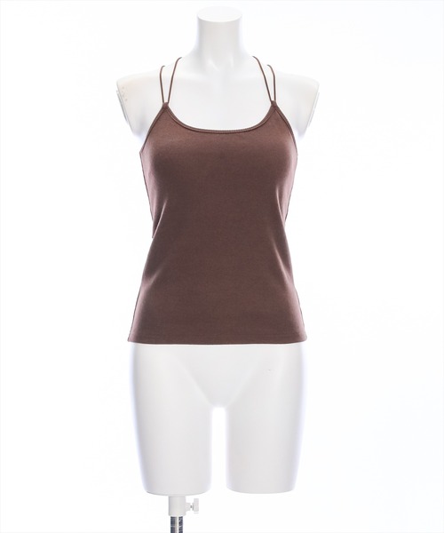 clear（クリア）の「カップ付リブキャミソール [着回し力抜群 大人 カジュアル ダブルストラップ]≪2024AW≫（キャミソール・レディース・ブラウン/カーキ/オフホワイト/ベージュ/サックスブルー/オレンジ/ブラック/グリーン/ピンク/ピンク系その他2/ブルー・F）」の16枚目の写真