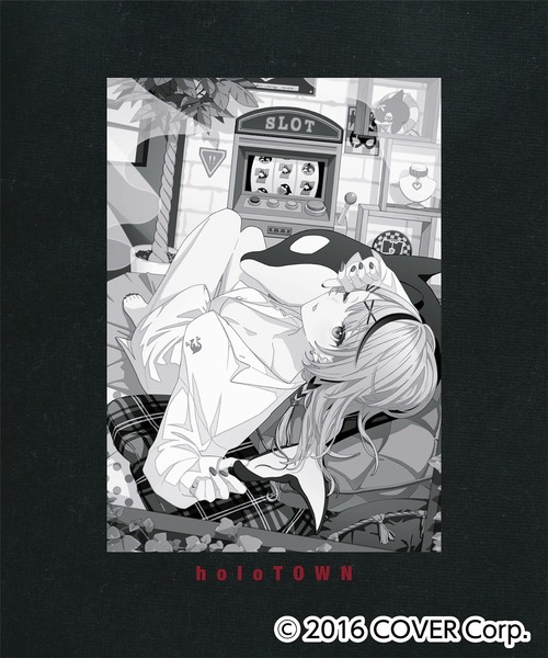 ZOZO（ゾゾ）の「holoTOWN　Tee＆Hoodie set　沙花叉クロヱ（その他・メンズ・ブラック・M/L/XL）」の6枚目の写真