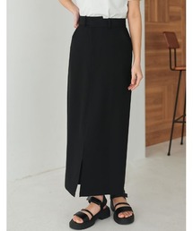 Re:EDIT | [低身長/高身長サイズ有][洗濯機で洗える]リサイクルツイルウエストデザインスリットナロースカート(スカート)