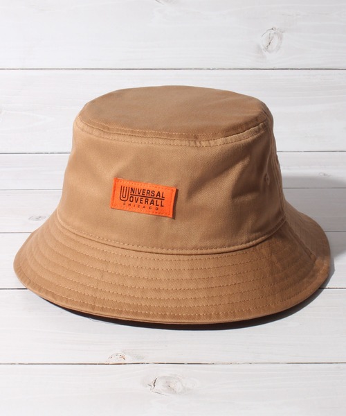 UNIVERSAL OVERALL（ユニバーサルオーバーオール）の「【UNIVERSAL OVERALL/ユニバーサルオーバーオール】フロントワッペンT/Cツイルバケットハット（ハット・メンズ・ベージュ/アイボリー/ダークグリーン/ブラック/スモーク/ブラウン・FREE）」の4枚目の写真