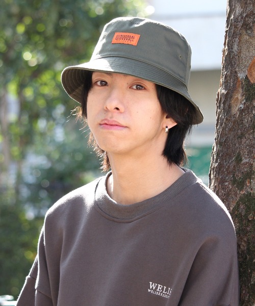 UNIVERSAL OVERALL（ユニバーサルオーバーオール）の「【UNIVERSAL OVERALL/ユニバーサルオーバーオール】フロントワッペンT/Cツイルバケットハット（ハット・メンズ・ベージュ/アイボリー/ダークグリーン/ブラック/スモーク/ブラウン・FREE）」の8枚目の写真