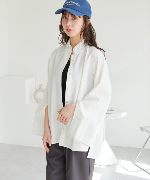 ECRIRE（エクリール）の「ベルスリーブBL（シャツ/ブラウス・レディース・オフホワイト/サックスブルー/ピンク・M）」の14枚目の写真