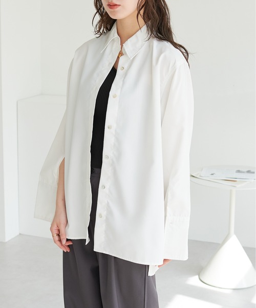 ECRIRE（エクリール）の「ベルスリーブBL（シャツ/ブラウス・レディース・オフホワイト/サックスブルー/ピンク・M）」の13枚目の写真