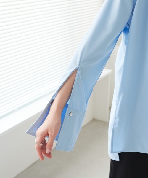 ECRIRE（エクリール）の「ベルスリーブBL（シャツ/ブラウス・レディース・オフホワイト/サックスブルー/ピンク・M）」の11枚目の写真