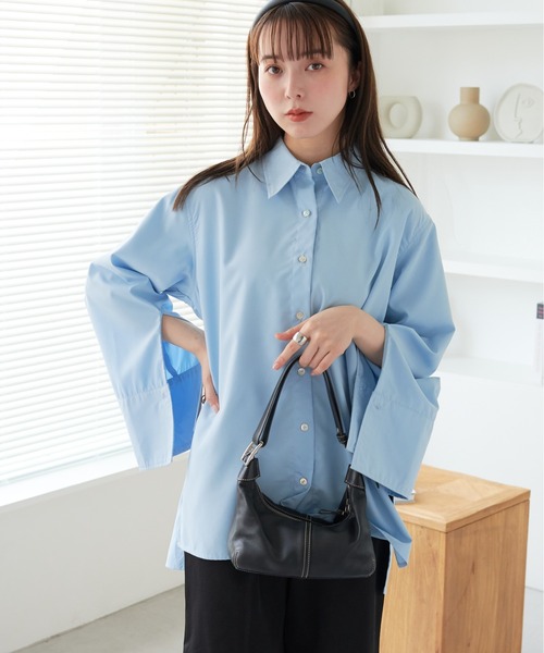 ECRIRE（エクリール）の「ベルスリーブBL（シャツ/ブラウス・レディース・オフホワイト/サックスブルー/ピンク・M）」の21枚目の写真