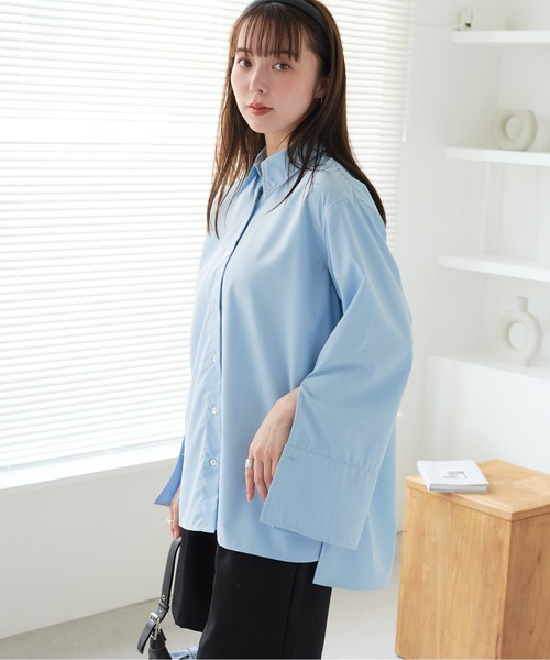 ECRIRE（エクリール）の「ベルスリーブBL（シャツ/ブラウス・レディース・オフホワイト/サックスブルー/ピンク・M）」の5枚目の写真