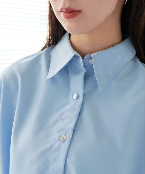 ECRIRE（エクリール）の「ベルスリーブBL（シャツ/ブラウス・レディース・オフホワイト/サックスブルー/ピンク・M）」の10枚目の写真