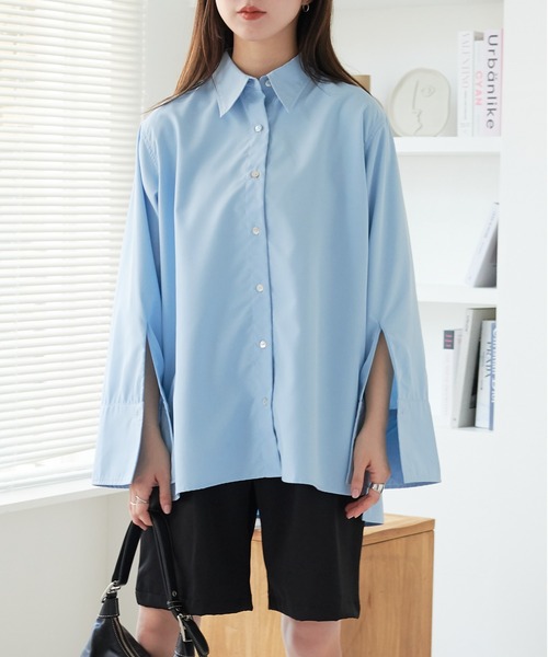 ECRIRE（エクリール）の「ベルスリーブBL（シャツ/ブラウス・レディース・オフホワイト/サックスブルー/ピンク・M）」の6枚目の写真