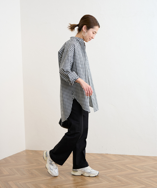 FRAMeWORK（フレームワーク）の「コットンロングシャツ（シャツ/ブラウス・レディース・ホワイト/ブラック/ブルー・FREE）」の6枚目の写真