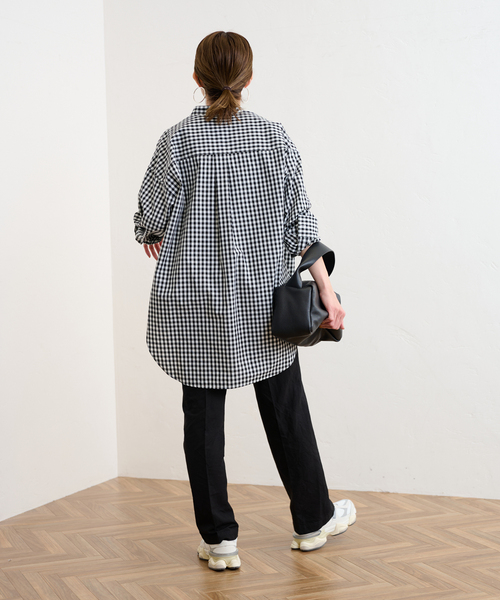 FRAMeWORK（フレームワーク）の「コットンロングシャツ（シャツ/ブラウス・レディース・ホワイト/ブラック/ブルー・FREE）」の7枚目の写真