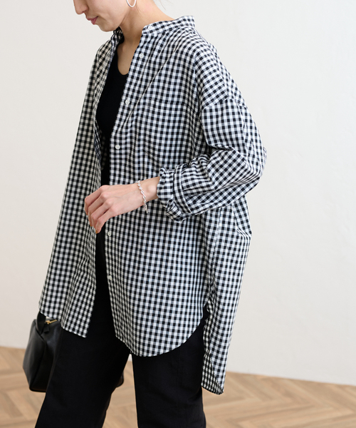 FRAMeWORK（フレームワーク）の「コットンロングシャツ（シャツ/ブラウス・レディース・ホワイト/ブラック/ブルー・FREE）」の9枚目の写真