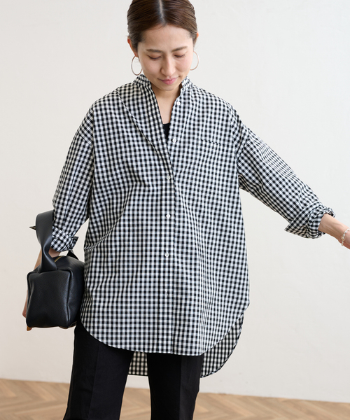 FRAMeWORK（フレームワーク）の「コットンロングシャツ（シャツ/ブラウス・レディース・ホワイト/ブラック/ブルー・FREE）」の10枚目の写真