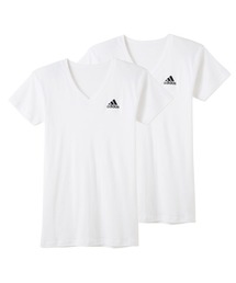 adidas/アディダス BOY'S VネックTシャツ 吸汗速乾 2枚組