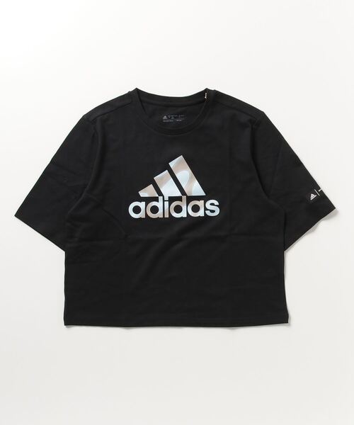 adidas(アディダス)の「アディダス adidas マリメッコ クロップTシャツ(Tシャツ/カットソー・レディース・ブラック/ホワイト・M/L/S/XL)」の1枚目の写真