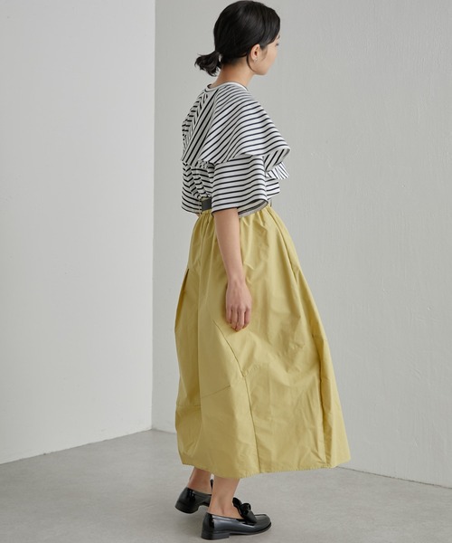 SUM1 STYLE ニット 切替トップス ボーダー 変形 ボーダーTシャツ【SUM1 STYLE（スミスタイル)】（Tシャツ