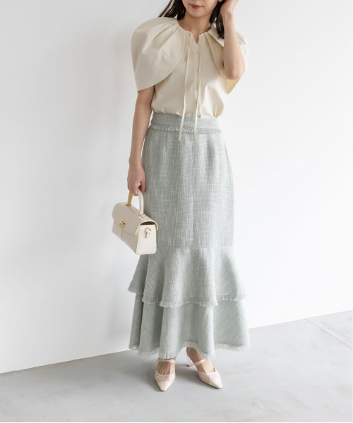 RANDA(ランダ)の「ボリュームスリーブブラウス(シャツ/ブラウス・レディース・ブルー/クリーム/インディゴブルー・0/1)」の19枚目の写真