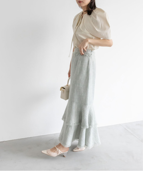 RANDA(ランダ)の「ボリュームスリーブブラウス(シャツ/ブラウス・レディース・ブルー/クリーム/インディゴブルー・0/1)」の18枚目の写真