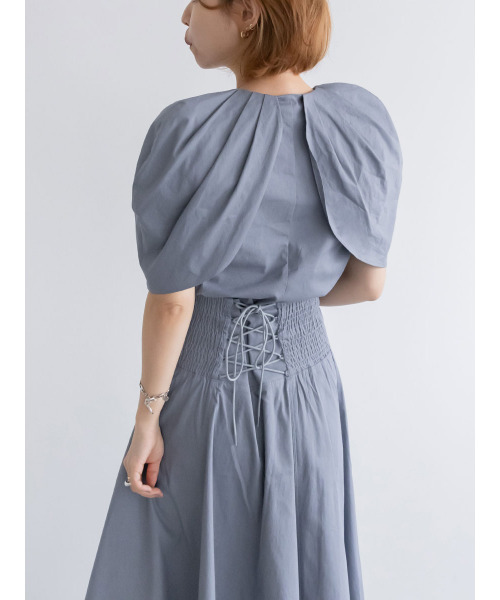 RANDA(ランダ)の「ボリュームスリーブブラウス(シャツ/ブラウス・レディース・ブルー/クリーム/インディゴブルー・0/1)」の10枚目の写真