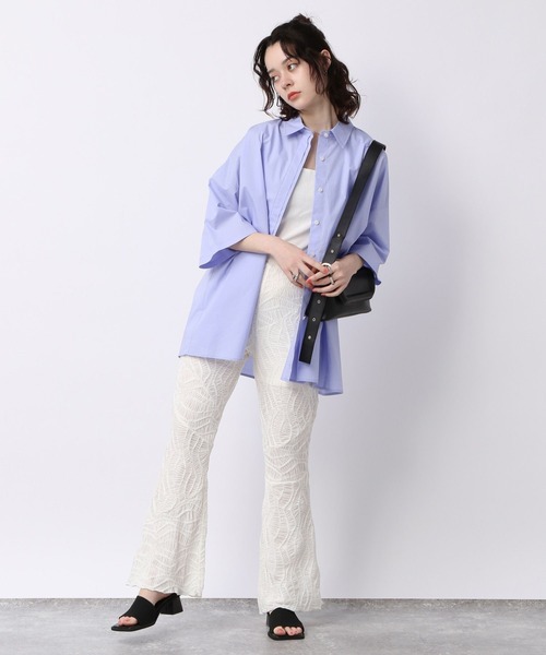 JEANASIS（ジーナシス）の「アソートBOXシャツSS/198848（シャツ/ブラウス・レディース・ホワイト/ブルー系その他/ライラック・FREE）」の16枚目の写真