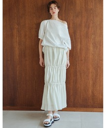 【emmi atelier】コットンゴムギャザースカート
