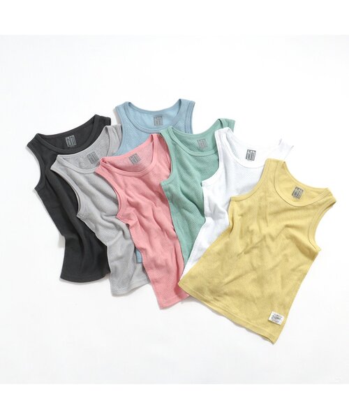 BREEZE（ブリーズ）の「タンクトップメッシュ肌着（タンクトップ・キッズ・グレー/チャコール/サックスブルー/ミント/ピンク/イエロー/オフホワイト・120/140/100）」の9枚目の写真