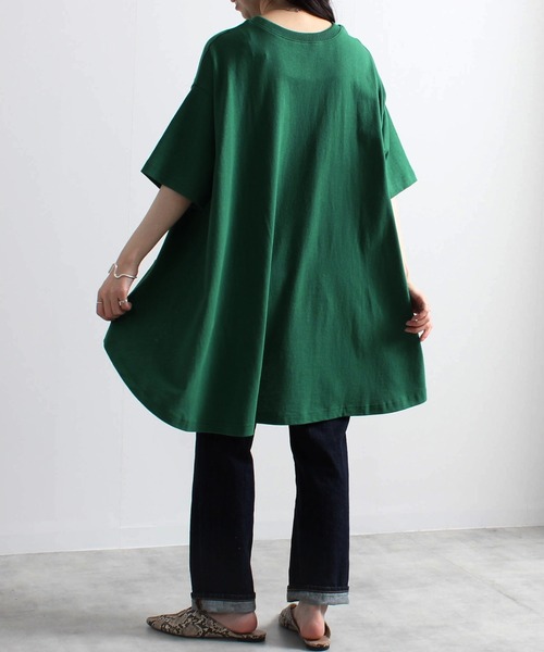 Fizz(フィズ)の「【Fizz/フィズ】 空紡糸 BACKフレアラインTシャツ(Tシャツ/カットソー・レディース・ベージュ/オレンジ/グリーン/アイボリー/ブラック・M)」の21枚目の写真