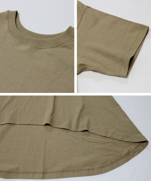 Fizz(フィズ)の「【Fizz/フィズ】 空紡糸 BACKフレアラインTシャツ(Tシャツ/カットソー・レディース・ベージュ/オレンジ/グリーン/アイボリー/ブラック・M)」の14枚目の写真