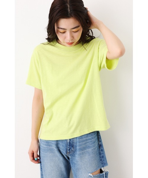 RODEO CROWNS WIDE BOWL(ロデオクラウンズワイドボウル)の「1 point Tシャツ(Tシャツ/カットソー・レディース・ブラック/オフホワイト/ライム・FREE)」の1枚目の写真