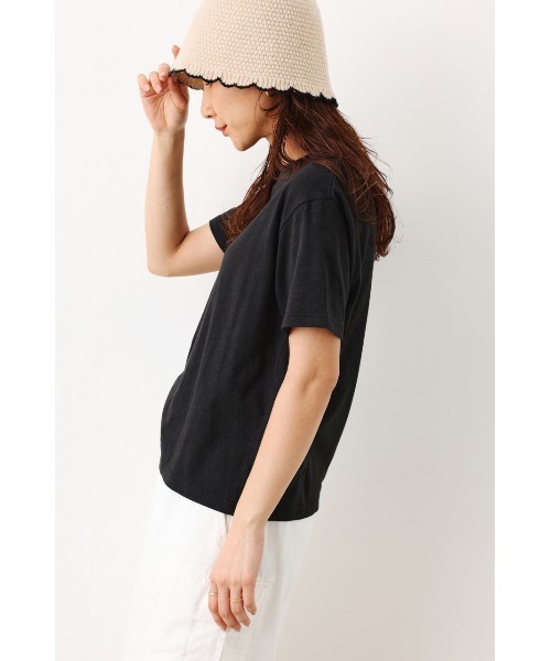 RODEO CROWNS WIDE BOWL(ロデオクラウンズワイドボウル)の「1 point Tシャツ(Tシャツ/カットソー・レディース・ブラック/オフホワイト/ライム・FREE)」の6枚目の写真