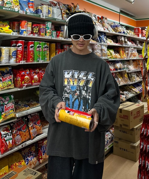 Perushu（ペルーシュ）の「Perushu/KISS ヴィンテージライクプリントロンT（Tシャツ/カットソー・メンズ・グレー/チャコールグレー/ダークグレー・LARGE/MEDIUM）」の15枚目の写真