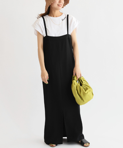 JOURNAL STANDARD relume（ジャーナルスタンダード　レリューム）の「ハイツイストツイルストレートキャミワンピース（ワンピース・レディース・ブラック・FREE）」の14枚目の写真