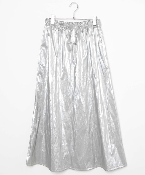 WEGO(ウィゴー)の「WEGO/メタリックドロストフレアスカート(スカート・レディース・シルバー/ブラック・FREE)」の16枚目の写真