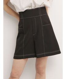 ハイウエストステッチショートパンツ