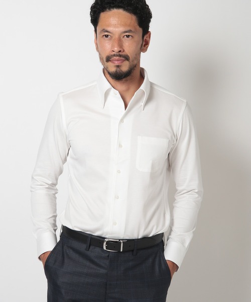 MEN'S BIGI（メンズビギ）の「ハイゲージツイルワンピースカラーボタンダウンドレスシャツ（ビジネスシャツ・メンズ・ピンク/ホワイト/サックスブルー・01/02/03/04）」の10枚目の写真