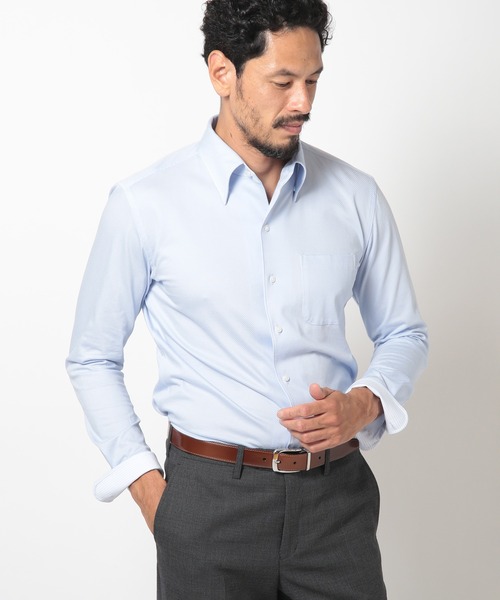 MEN'S BIGI（メンズビギ）の「ハイゲージツイルワンピースカラーボタンダウンドレスシャツ（ビジネスシャツ・メンズ・ピンク/ホワイト/サックスブルー・01/02/03/04）」の18枚目の写真