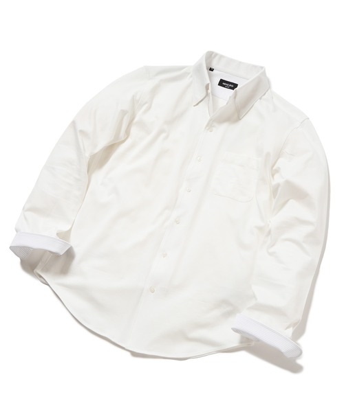 MEN'S BIGI（メンズビギ）の「ハイゲージツイルワンピースカラーボタンダウンドレスシャツ（ビジネスシャツ・メンズ・ピンク/ホワイト/サックスブルー・01/02/03/04）」の7枚目の写真