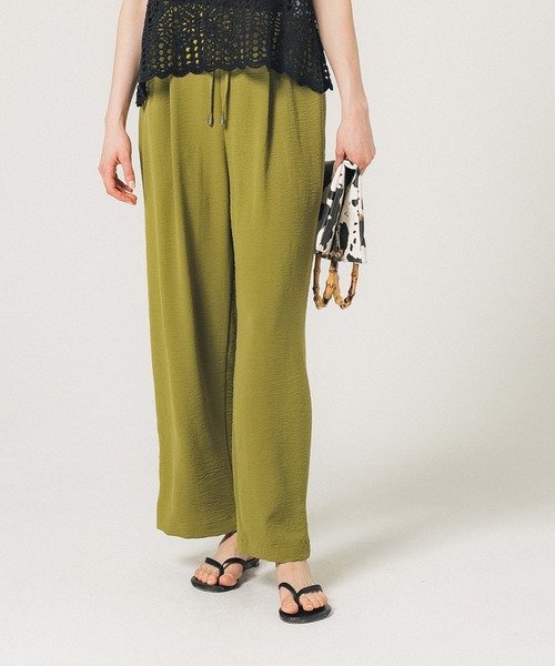 coca（coca）（コカ）の「シボサテンライクイージーパンツ 防シワ/イージーケア/吸水速乾/通気性（その他パンツ・レディース・イエロー/ブラック/アイボリー/ライトブルー/ベージュ/ネイビー/ライトベージュ/ライトピンク/ブラウン/カーキ・M/L/S）」の9枚目の写真