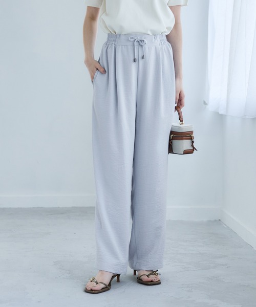 coca（coca）（コカ）の「シボサテンライクイージーパンツ 防シワ/イージーケア/吸水速乾/通気性（その他パンツ・レディース・イエロー/ブラック/アイボリー/ライトブルー/ベージュ/ネイビー/ライトベージュ/ライトピンク/ブラウン/カーキ・M/L/S）」の7枚目の写真