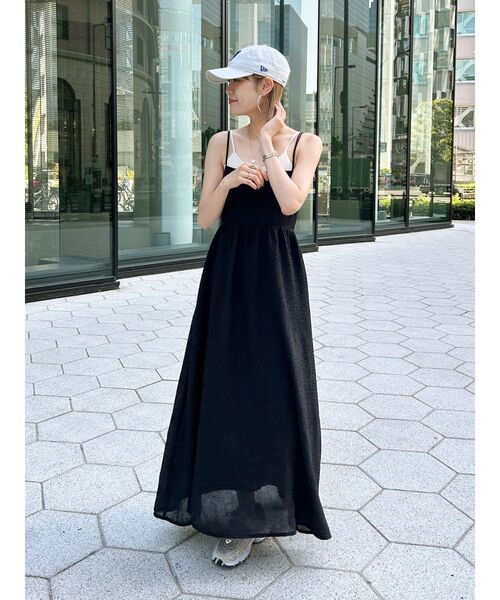 Ungrid（アングリッド）の「ふくれジャカードキャミワンピース（ワンピース・レディース・ブラック/オフホワイト/グリーン・FREE）」の13枚目の写真