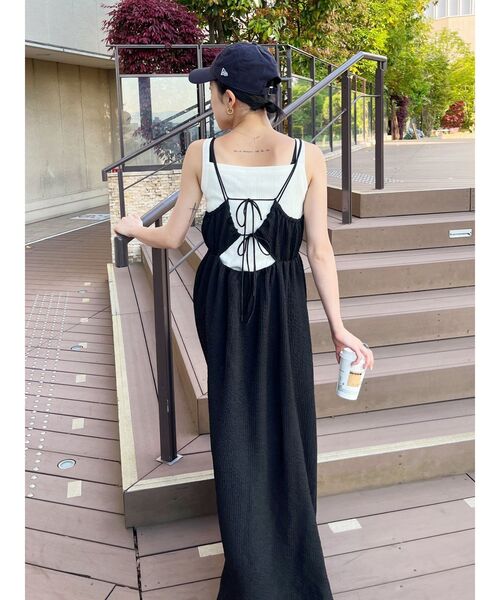 Ungrid（アングリッド）の「ふくれジャカードキャミワンピース（ワンピース・レディース・ブラック/オフホワイト/グリーン・FREE）」の16枚目の写真