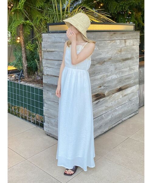 Ungrid（アングリッド）の「ふくれジャカードキャミワンピース（ワンピース・レディース・ブラック/オフホワイト/グリーン・FREE）」の19枚目の写真