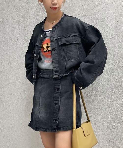 CIAOPANIC(チャオパニック)の「マルチWAYデニムオーバージャケット【セットアップ/ミニスカート】(デニムジャケット・レディース・ブルー/ブラック・FREE)」の16枚目の写真