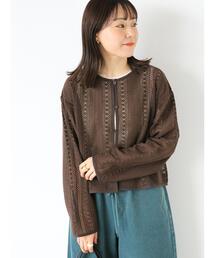 ehka sopo | メッシュ透かし柄カーディガン(カーディガン/ボレロ)
