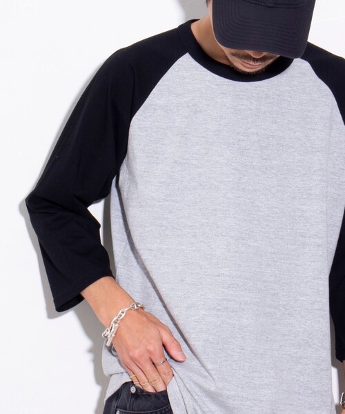 GLOSTER(グロスター)の「【限定展開】【GLOSTER/グロスター】ルーズ ラグラン 7分袖Tシャツ ベーシック(Tシャツ/カットソー・メンズ・グレー/ホワイト系その他2/ホワイト系その他・S/M/L/XL)」の3枚目の写真